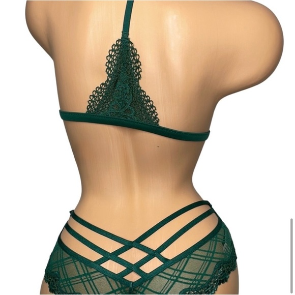 VICTORIA SECRET BODY BY VICTORIA EMERALD GREEN LACE BRALETTE SNAP FRONT XS - Picture 12 of 14